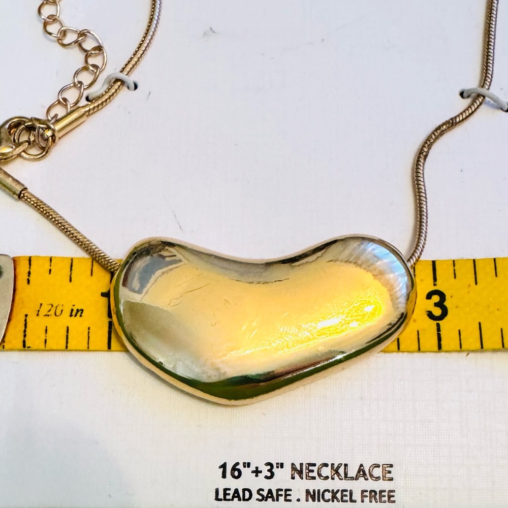 House of Harlow 1960 Irregular Gold Heart Pendant Necklace - Picture 7 of 9